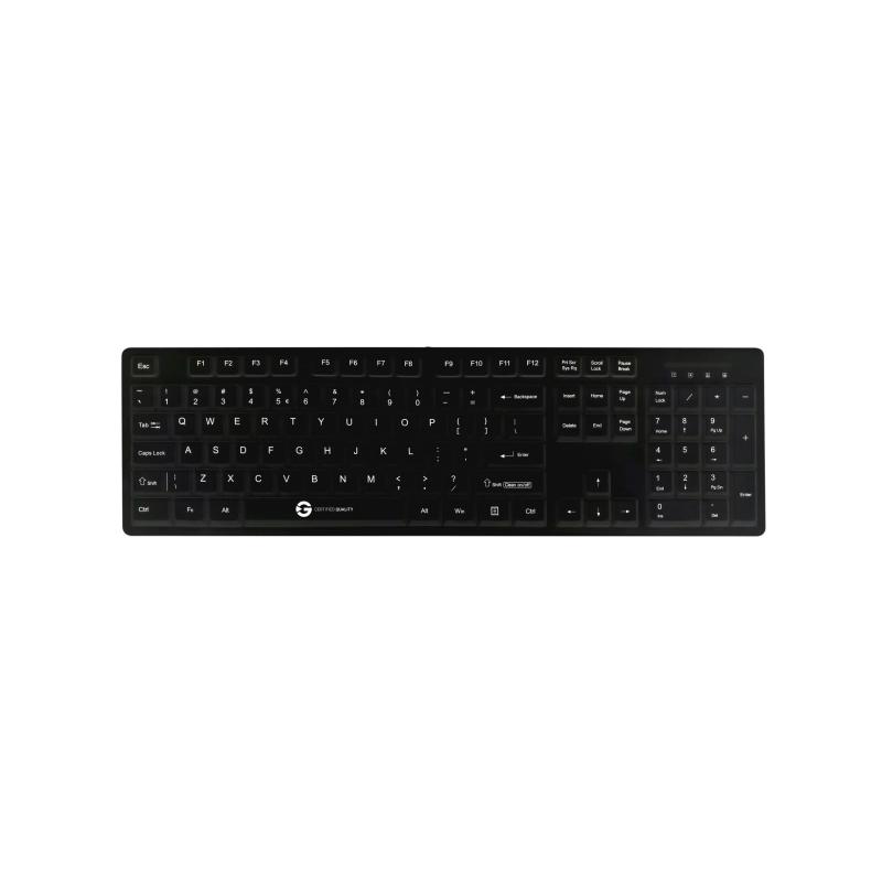 Tastatur GCQ Cleantype&reg;  Easy Protect TKG-105-GCQ-IP68-KGEH-BLACK-USB-DE IP68