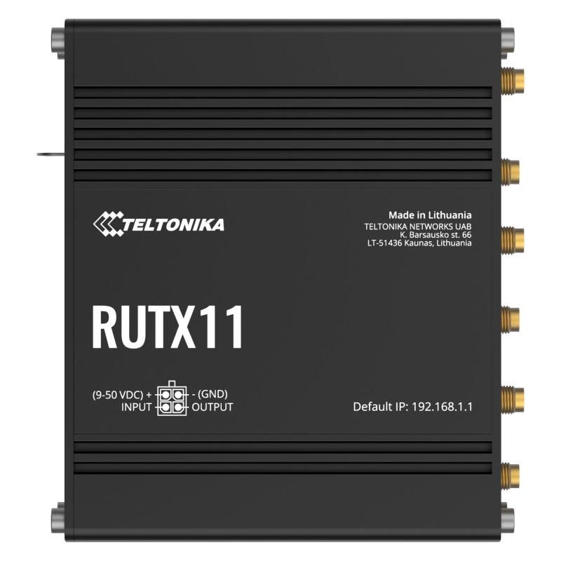 Teltonika RUTX11 Industrial Cellular Router, 4G LTE, DUAL SIM, WI-FI, 3x GB-LAN, WAN