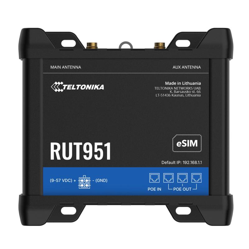 Teltonika RUT951 Industrieller PoE+ Mobilfunk-Router mit PSU